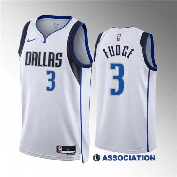 Mens Dallas Mavericks #3 Alex Fudge White Association Edition Stitched Basketball Jersey Dzhi->->NBA Jersey